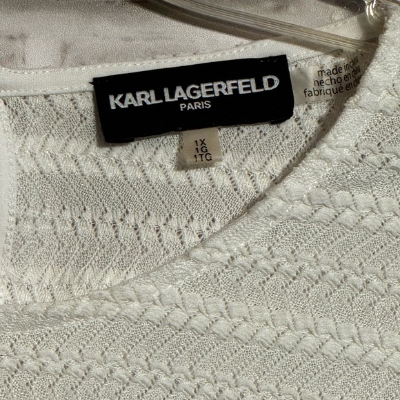 Karl Lagerfeld, short sleeve, crochet and ruffle blouse - Picture 6 of 10